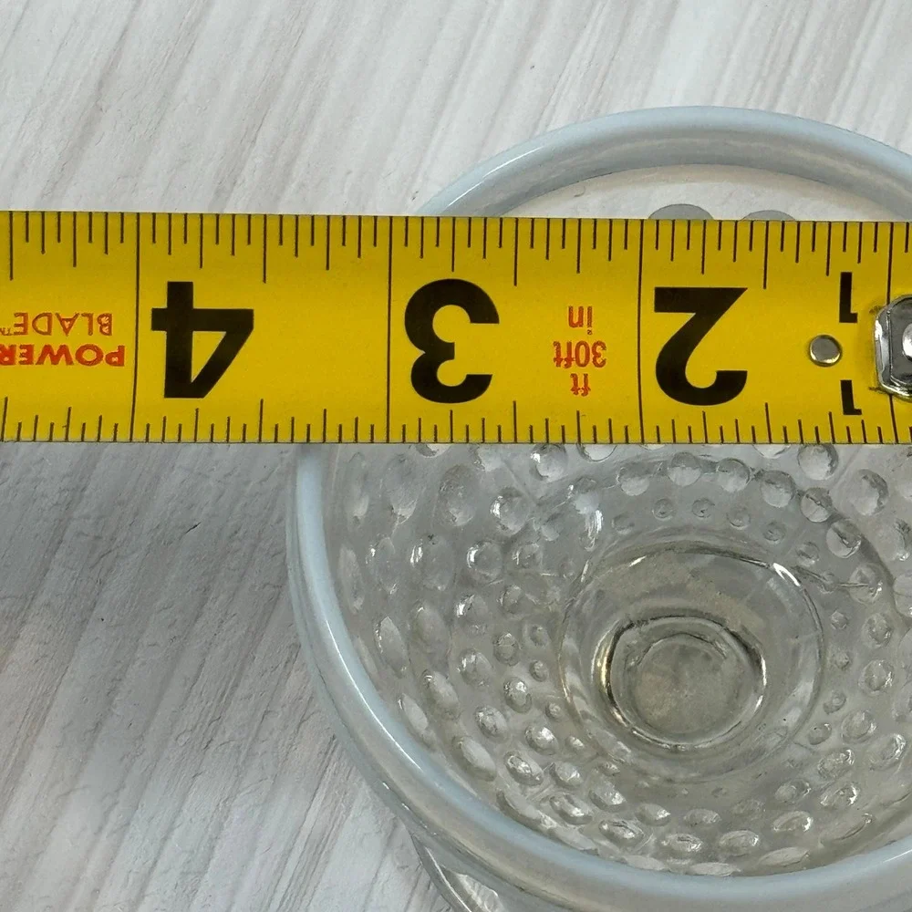 Vintage Clear Glass Pedestal Dessert Bowl Compote‎ Dish Hobnail Design